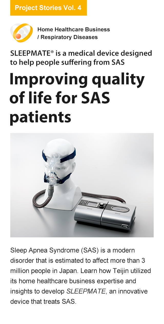 SLEEPMATE is a medical device designed to help people suffering from SAS – Improving quality of life for SAS patients